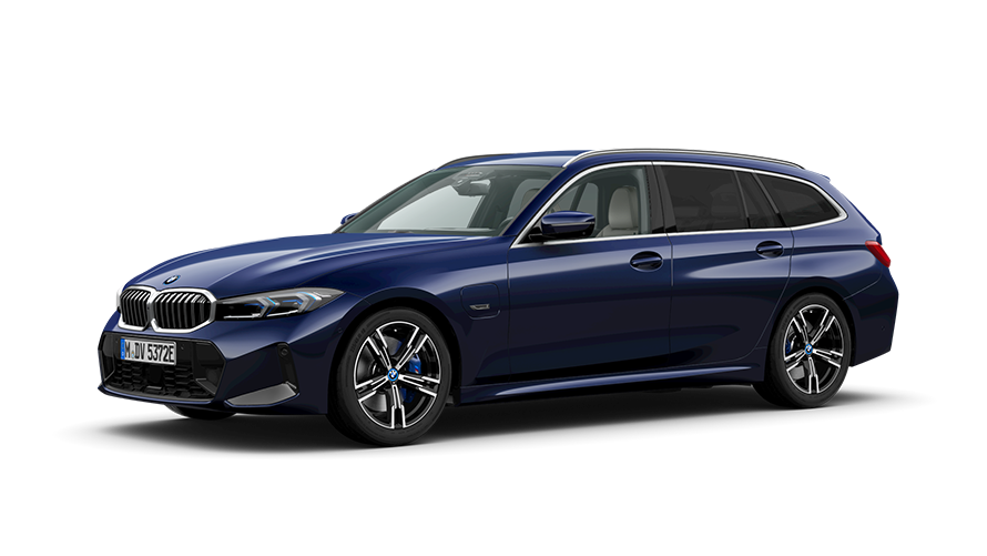 BMW Série 3 Touring PHEV Vue de face 3/4 à l'arrêt