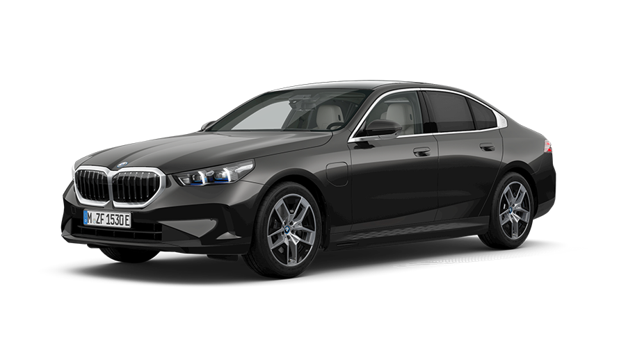 BMW Série 5 Berline G60 PHEV Vue de face 3/4 à l'arrêt