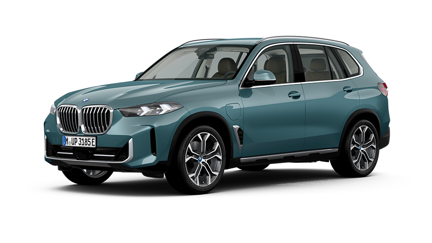 BMW X5 xDrive50e G05 PHEV Vue de face 3/4 à l'arrêt