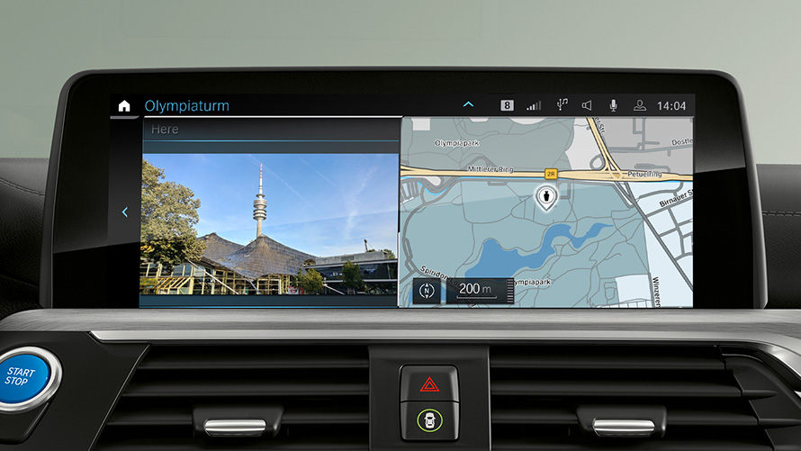 BMW Maps Navigationskarte in BMW Control Display 
