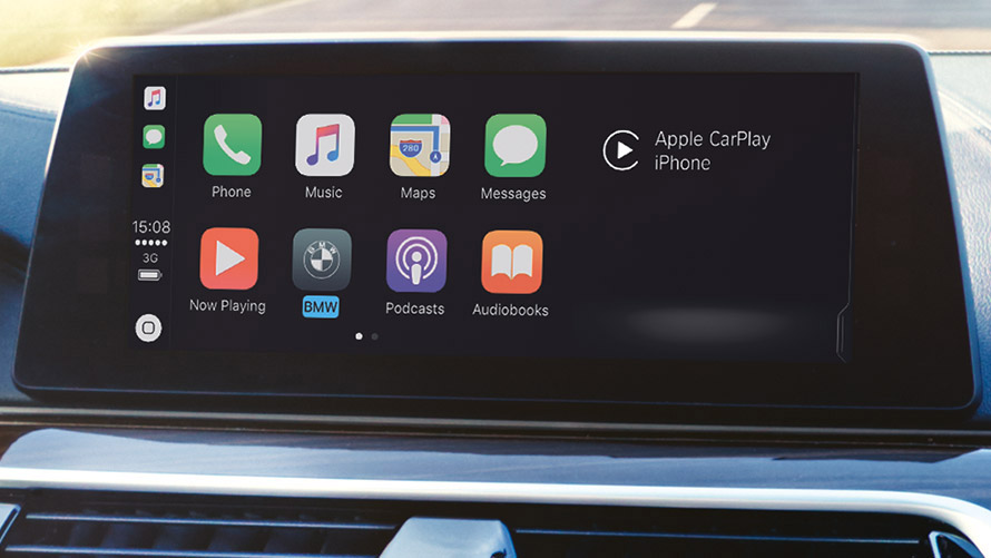 Apple CarPlay Apple CarPlay est affiché sur l'écran de la BMW