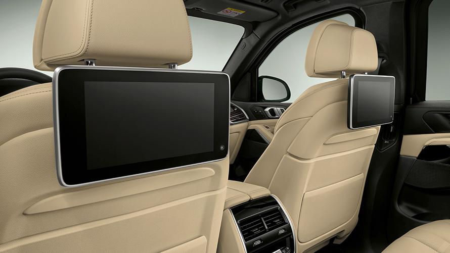 BMW Sicherheitsfahrzeuge Sonderausstattung Interieur Display an Vordersitzen BMW Sicherheitsfahrzeuge Sonderausstattung Interieur Display an Vordersitzen