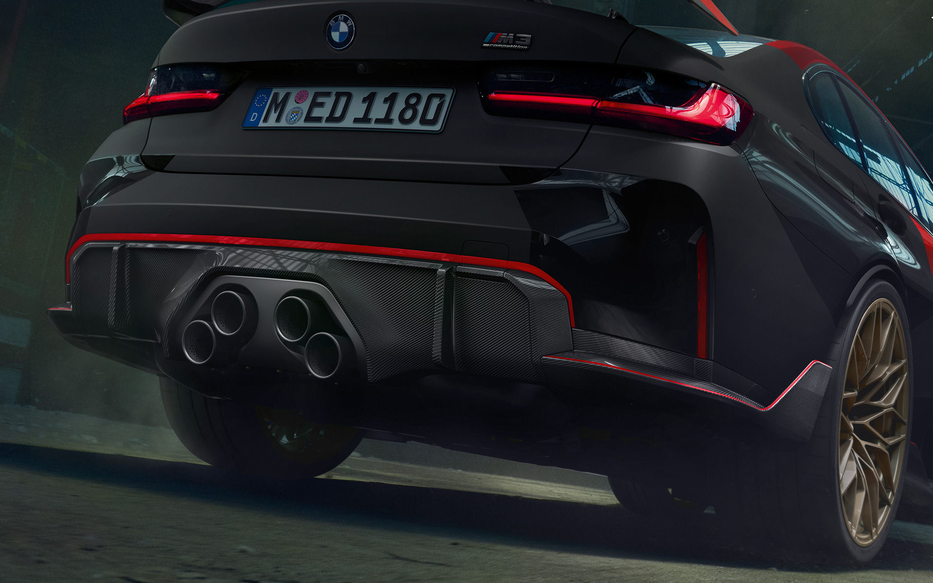 BMW M Performance Parts BMW M3 G80 Dreiviertel-Heckansicht 
