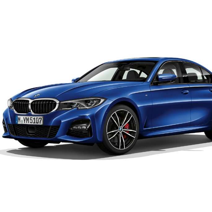 BMW 3er Limousine, Modell M Sport Seitliche Standaufnahme der BMW 3er Limousine als Modell M Sport.