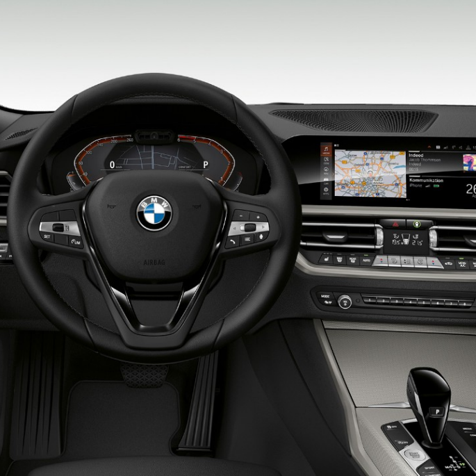 BMW 3er Limousine, Modell Advantage Cockpit,BMW 3er Limousine, Modell Advantage Cockpit Frontale Nahaufnahme des fahrerseitigen Cockpits der BMW 3er Limousine mit der Ausstattung des Modells Advantage.,Frontale Nahaufnahme des fahrerseitigen Cockpits der BMW 3er Limousine mit der Ausstattung des Modells