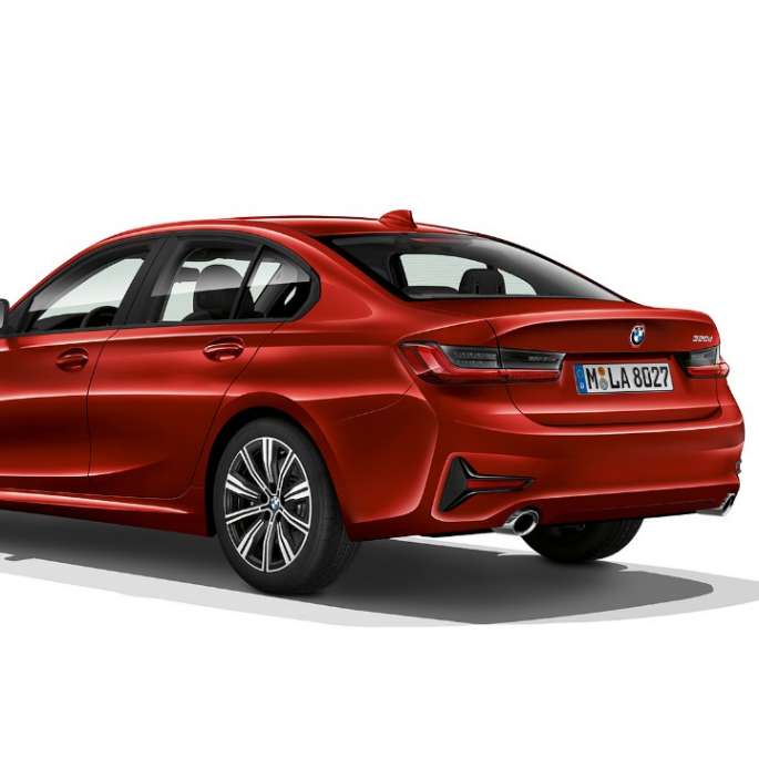 BMW 3er Limousine, Modell Advantage Heck Dreiviertel-Heckschuss der BMW 3er Limousine mit der Ausstattung des Modells Advantage